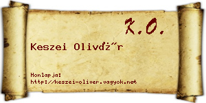 Keszei Olivér névjegykártya