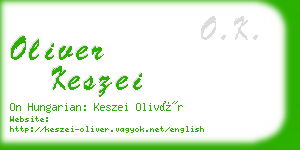 oliver keszei business card